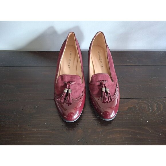 Karen Scott Terrie Wine Red Tassel Loafer Pumps/Pre-owned, Sz. 9 - Picture 5 of 9